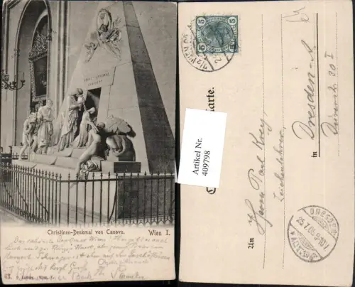 409798,Wien Innere Stadt Augustinerkirche Christinen-Denkmal von Canova