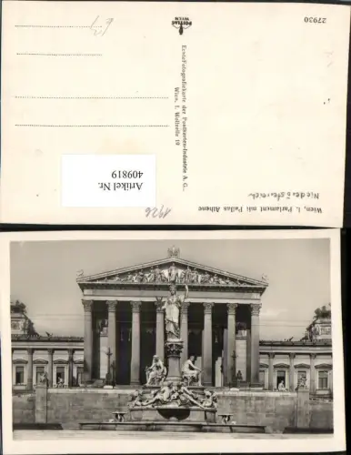 409819,Wien Innere Stadt Parlament mit Palais Athene Statue