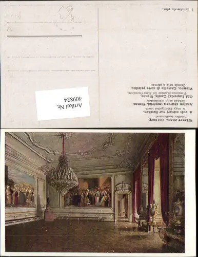 409824,Künstler AK J. Jaunbersin Wien Innere Stadt Hofburg Großer Audienzsaal