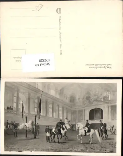 409828,Künstler AK Blaas Wien Innere Stadt Spanische Reitschule Lipizzaner