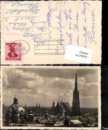 409862,Wien Innere Stadt Teilansicht Hochhaus u. Stephansdom Kirche