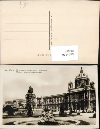 409867,Wien Innere Stadt Kunsthistorisches Museum m. Maria-Theresien-Denkmal