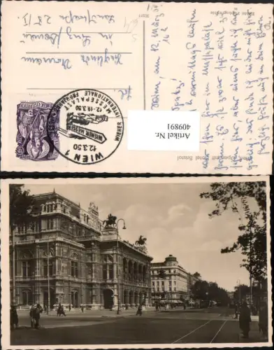 409891,Wien Innere Stadt Oper m. Hotel Bristol Wiener Internationale Messe 1950 Stempel
