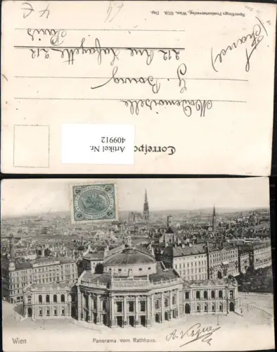 409912,Wien Innere Stadt Panorama vom Rathaus Burgtheater