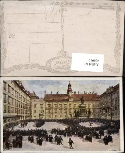 409919,Künstler AK Carl Pippich Wien Innere Stadt Burgplatz Wachablösung pub B.K.W.I. 794/3