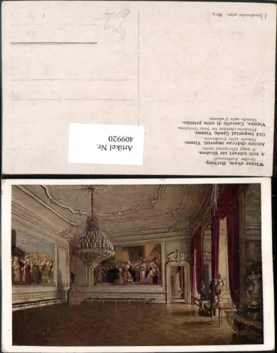 409920,Künstler AK J. Jaunbersin Wien Innere Stadt Hofburg Großer Audienzsaal