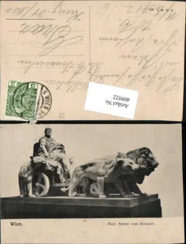 409922,Wien Innere Stadt Marc Anton von Strasser Statue pub B.K.W.I. 235