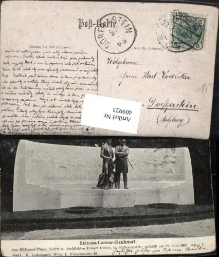409923,Wien Innere Stadt Strauss-Lanner-Denkmal Statue
