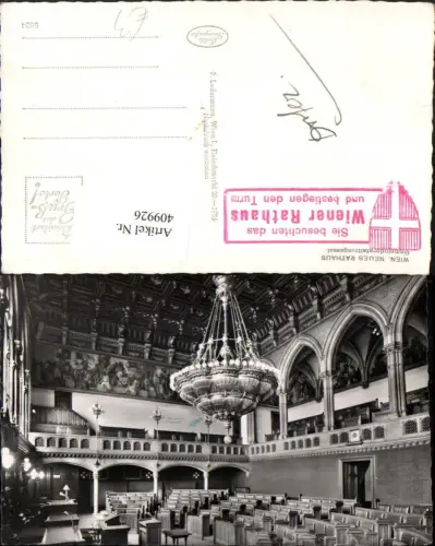 409926,Wien Innere Stadt Rathaus Gemeinderatsitzungssaal Innenansicht