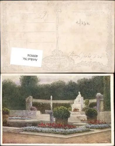 409934,Künstler AK Wien Innere Stadt Volksgarten Kaiserin Elisabeth-Denkmal pub B.K.W.I. 791/7