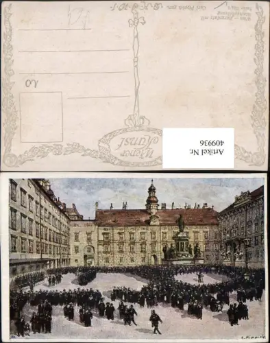 409936,Künstler AK Carl Pippich Wien Innere Stadt Burgplatz Wachablösung pub B.K.W.I. 794/3
