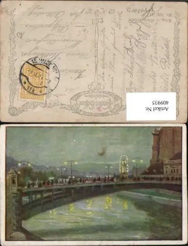 409935,Künstler AK Konopa Wien Innere Stadt Marienbrücke Brücke pub B.K.W.I. 762/11