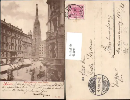 438198,Wien Innere Stadt Stefanskirche Stephansdom vom Graben