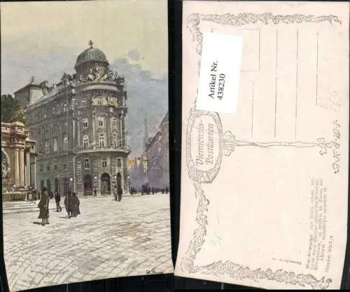 438230,Künstler AK R. Preuss Wien Innere Stadt Phillipphof Straßenansicht pub B.K.W.I. 857/4