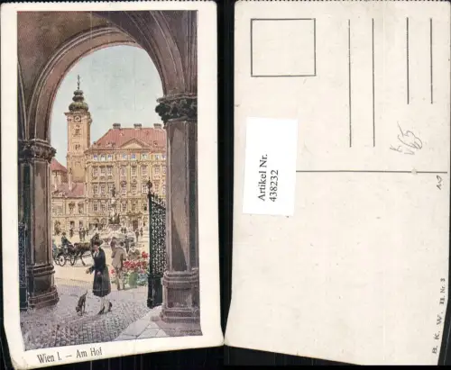 438232,Künstler AK P. Kaspar Wien Innere Stadt Am Hof Tor Brunnen pub B.K.W.I. 3