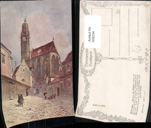 438234,Künstler AK R. Preuss Wien Innere Stadt Kirche Maria am Gestade pub B.K.W.I. 789/7