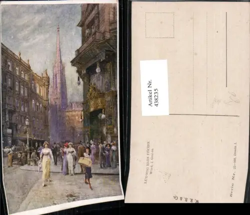 438235,Künstler AK Ludwig Hans Fischer Wien Innere Stadt Graben Stephansdom