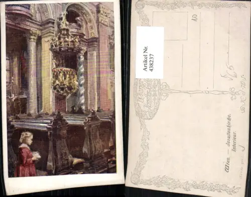 438237,Künstler AK Wien Innere Stadt Jesuitenkirche Innenansicht Kanzel pub B.K.W.I. 762/5