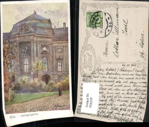 438239,Künstler AK E. F. Hofecker Wien Innere Stadt Auerspergpalais pub B.K.W.I. 793/6