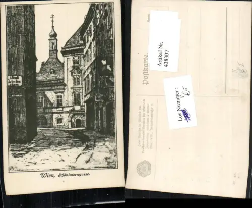 438307,Künstler AK Ulf Seidl Wien Innere Stadt Schönlaterngasse pub Deutschnat. Verein f. Ö. 45