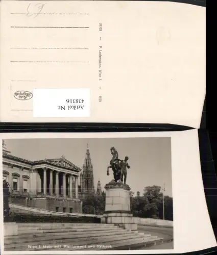 438316,Wien Innere Stadt Parlament u. Rathaus Turm Statue