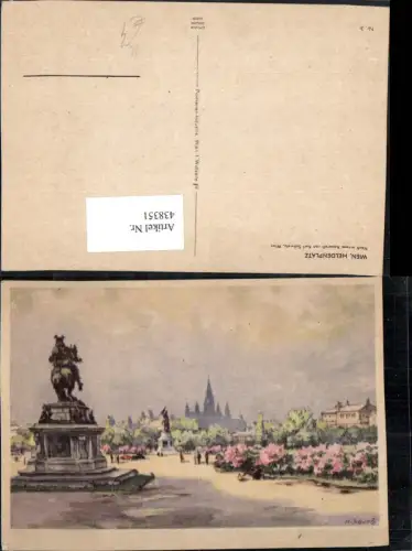 438351,Künstler AK Karl Schwetz Wien Innere Stadt Heldenplatz Denkmal