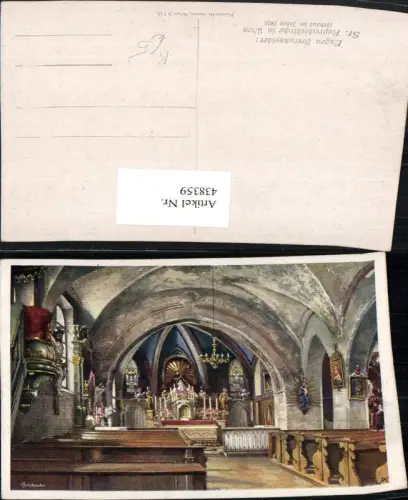 438359,Künstler AK Eugen Bretschneider Wien Innere Stadt St. Ruprechtskirche Innenansicht