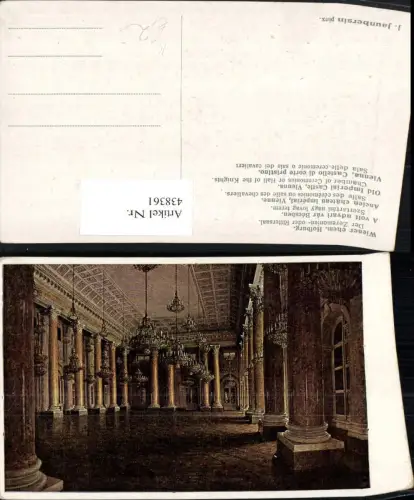 438361,Künstler AK J. Jaunbersin Wien Innere Stadt Hofburg Zeremonien- od. Rittersaal