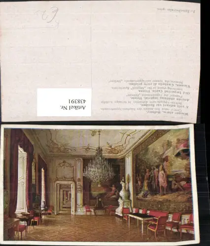 438391,Künstler AK J. Jaunbersin Wien Innere Stadt Hofburg Rauchsalon Innenansicht