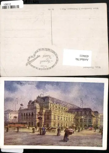 438411,Künstler AK Wien Innere Stadt Oper Gebäude