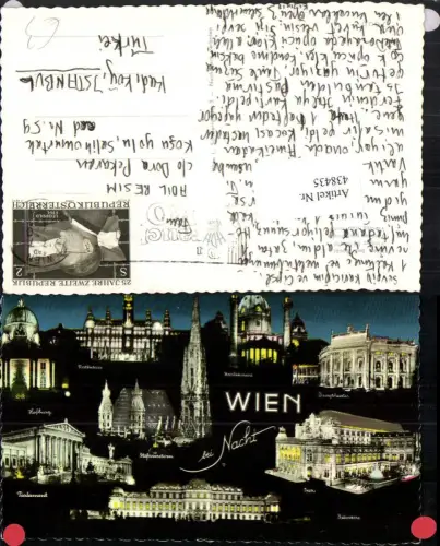 438435,Wien Innere Stadt b. Nacht Rathaus Hofburg Parlament Stephansdom Mehrbildkarte