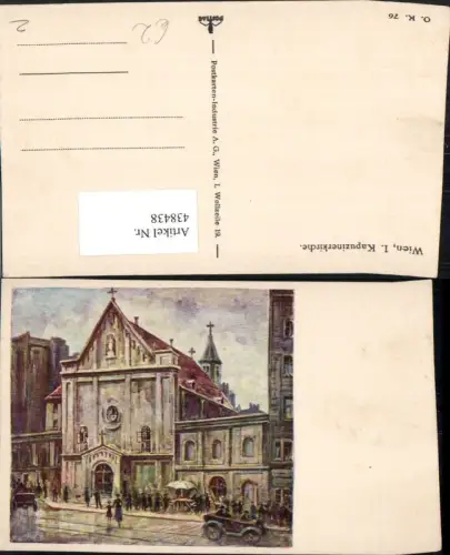 438438,Künstler AK Wien Innere Stadt Kapuzinerkirche Kirche