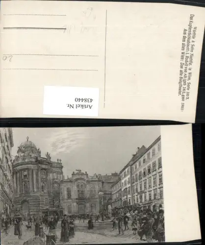 438440,Künstler AK Rudolf Alt Wien Innere Stadt Burgtheater Straßenansicht