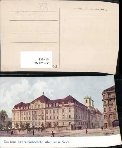 438451,Künstler AK Hubert Gangl Wien Innere Stadt Fürsterzbischöfliche Alumnat