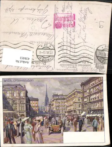 438453,Künstler AK Anton Reckziegl Wien Innere Stadt Opernkreuzung