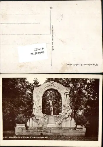 438472,Wien Innere Stadt Stadtpark Johann Strauß-Denkmal Statue