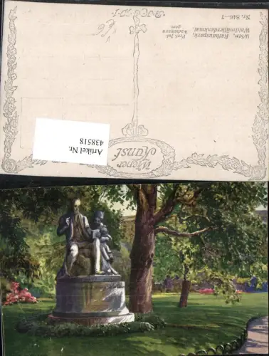 438518,Künstler AK Jul. Wachsmann Wien Innere Stadt Rathauspark Denkmal pub B.K.W.I. 846/7