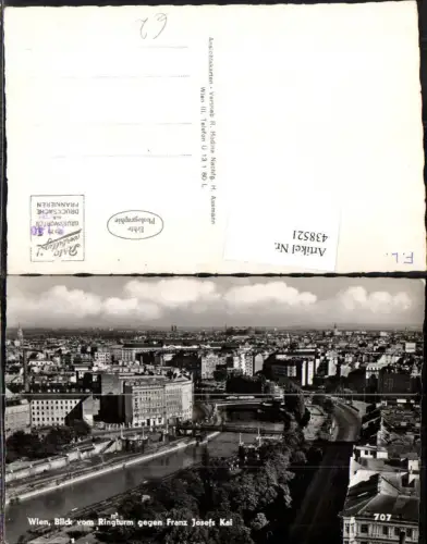 438521,Wien Innere Stadt Teilansicht vom Ringturm geg. Franz Josefs-Kai