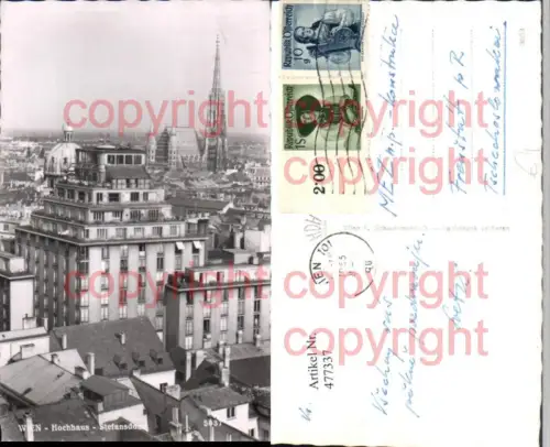 477337,Wien Innere Stadt Teilansicht Hochhaus m. Stefansdom Stephansdom