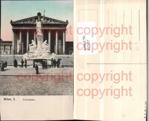 477357,Wien Innere Stadt Parlament Brunnen Athene Statue pub B.K.W.I. 265