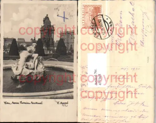 477365,Wien Innere Stadt Maria Theresien Denkmal Brunnen pub H. Markl 42