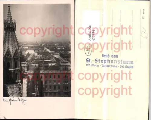 477374,Foto AK Wien Innere Stadt Teilansicht vom Steffel Stephansdom