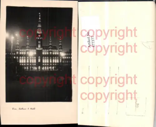 477377,Wien Innere Stadt Rathaus b. Nacht