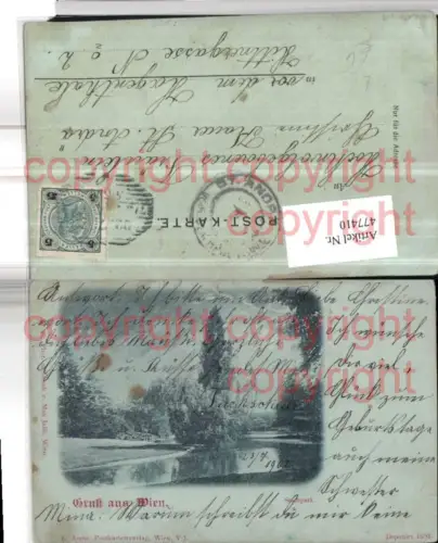 477410,Mond Litho Gruß aus Wien Innere Stadt Stadtpark Motiv