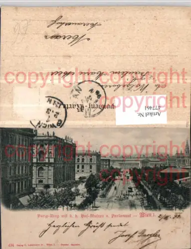 477461,Wien Innere Stadt Burgring m. Hof-Museen u. Parlament
