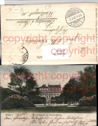 477474,Wien Innere Stadt K.k. Volksgarten m. Hofburg-Theater