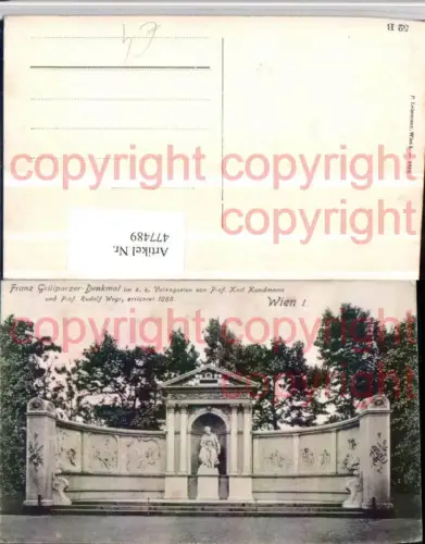 477489,Wien Innere Stadt Volksgarten Franz Grillparzer-Denkmal