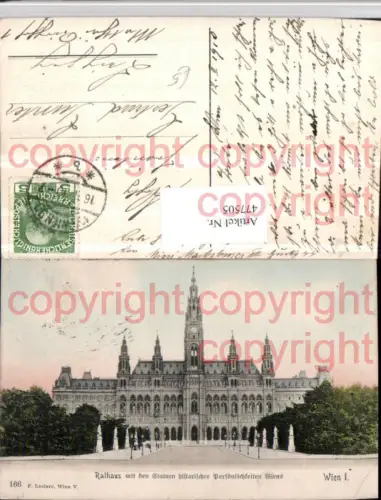 477505,Wien Innere Stadt Rathaus m. Statuen historischer Persönlichkeiten