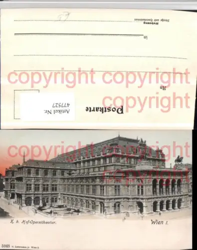 477527,Wien Innere Stadt K.k. Hof-Operntheater Gebäude