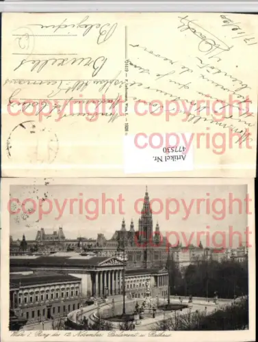 477530,Wien Innere Stadt Ring m. Parlament Brunnen u. Rathaus